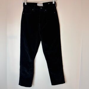 Everlane Baby Cord Cheeky Corduroy Pants Womens 25 Black Straight Leg High Rise